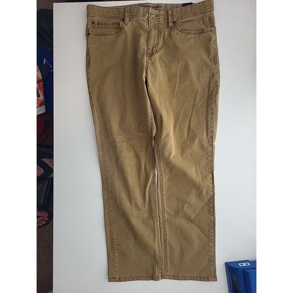 Weatherproof Khaki Pants Stretch Straight Leg Tan Vintage - Picture 1 of 9